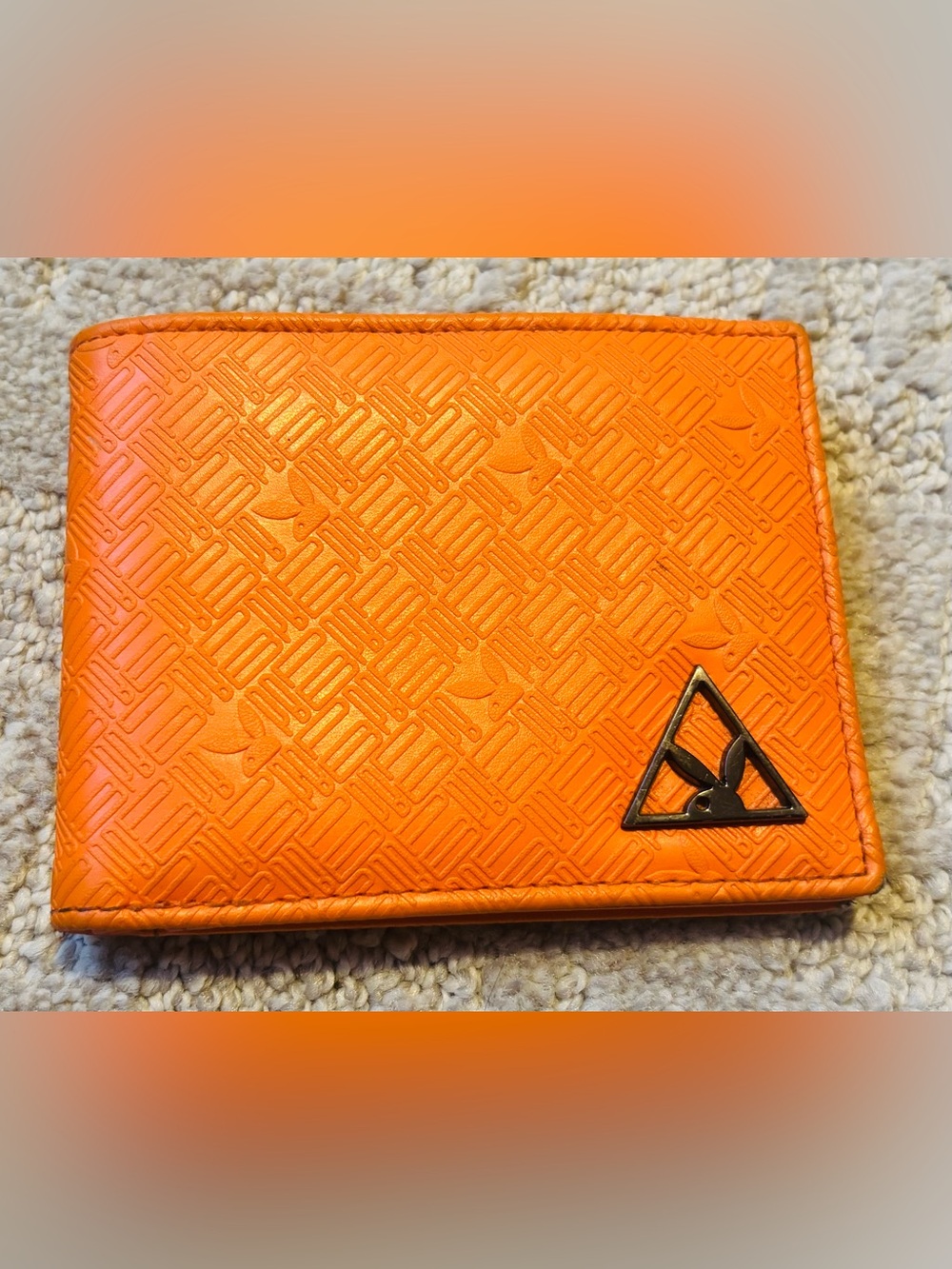 Orange Playboy Logo Bifold Wallet